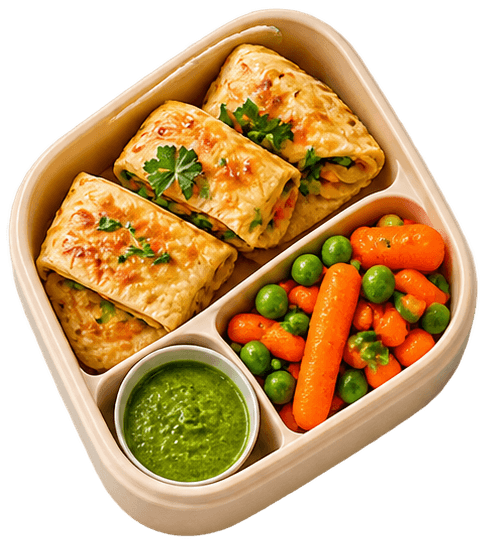 Veggie Rolls with Mint Chutney
